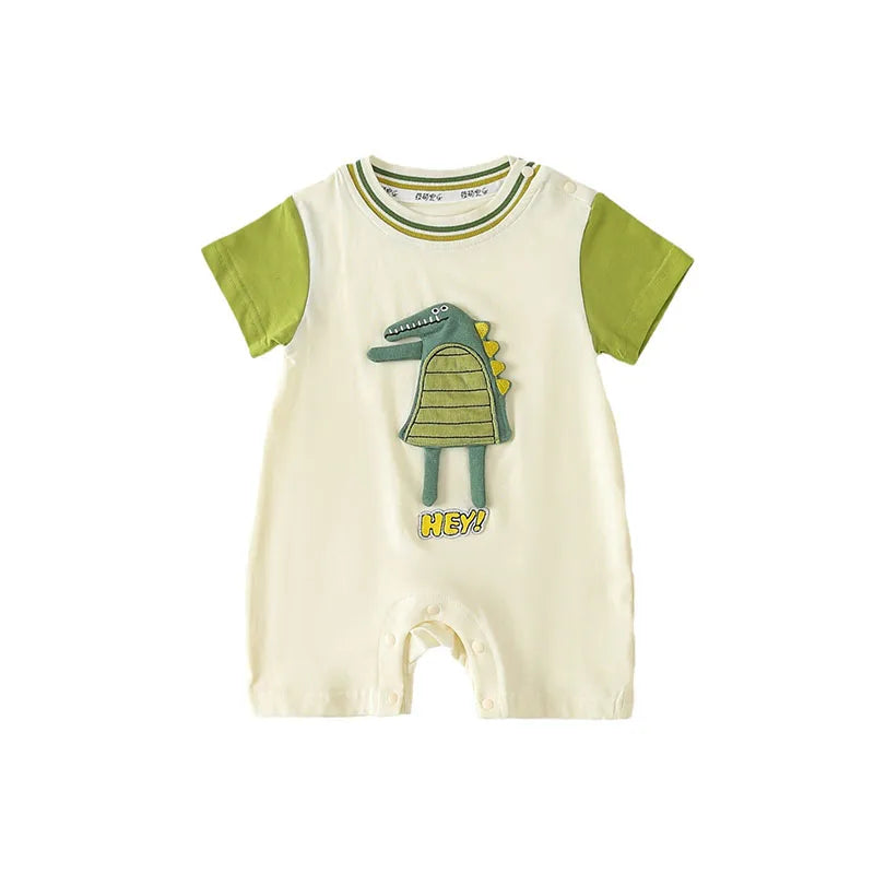 Baby Toddler Newborn  Cartoon Dinosaur Short-sleeved Jumpsuit  Romper