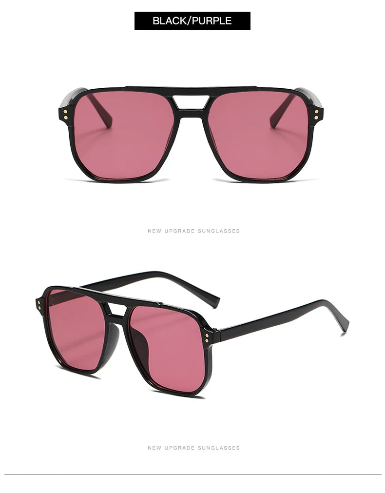Classic Square Sunglasses - 5 Pack UV Protection Oversized Fashion Eyewear