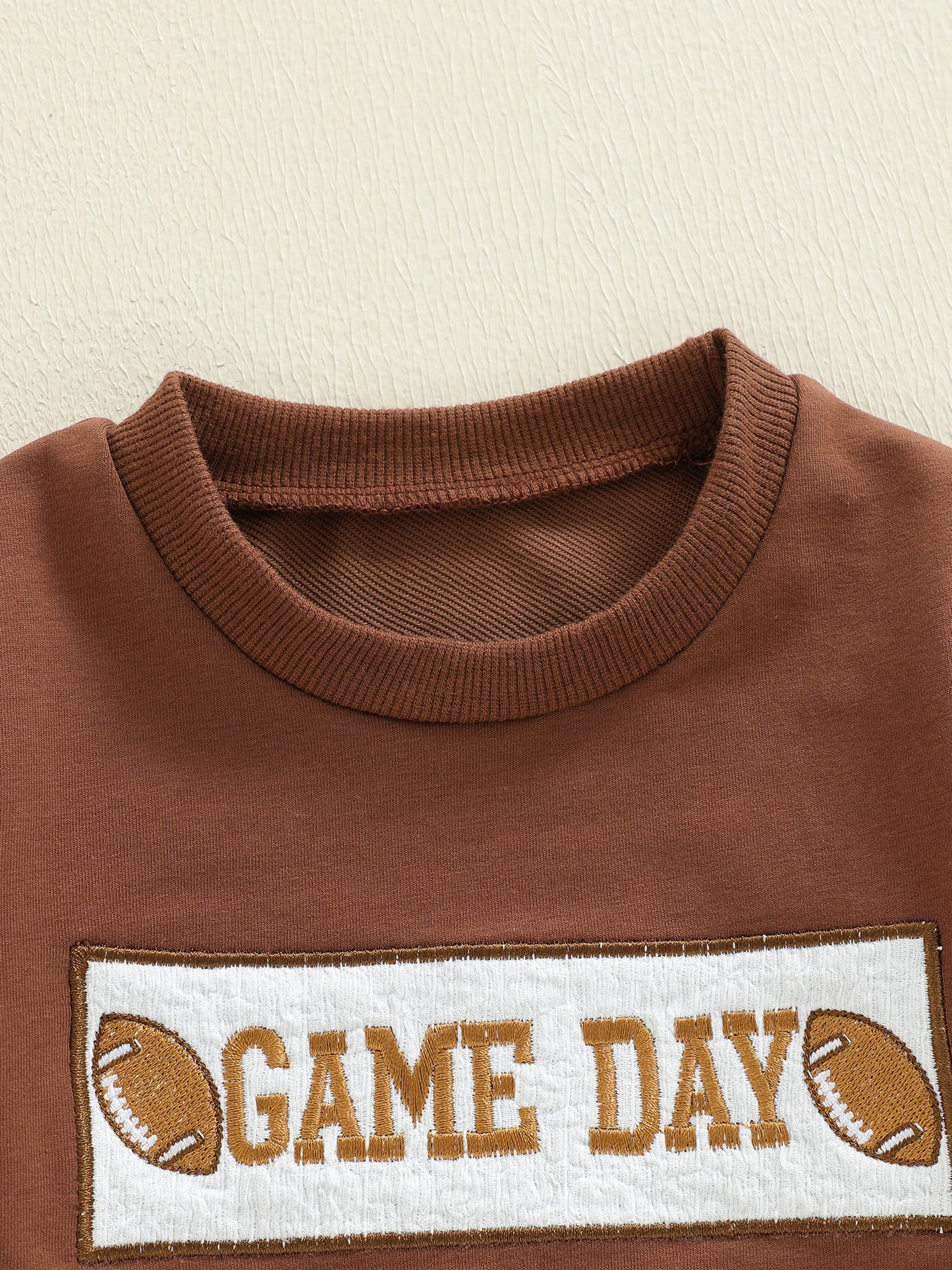 Baby Boys Thanksgiving Football Outfit Set - Rugby Long Sleeve Sweatshirt & Leaf Pants (0-3Y)