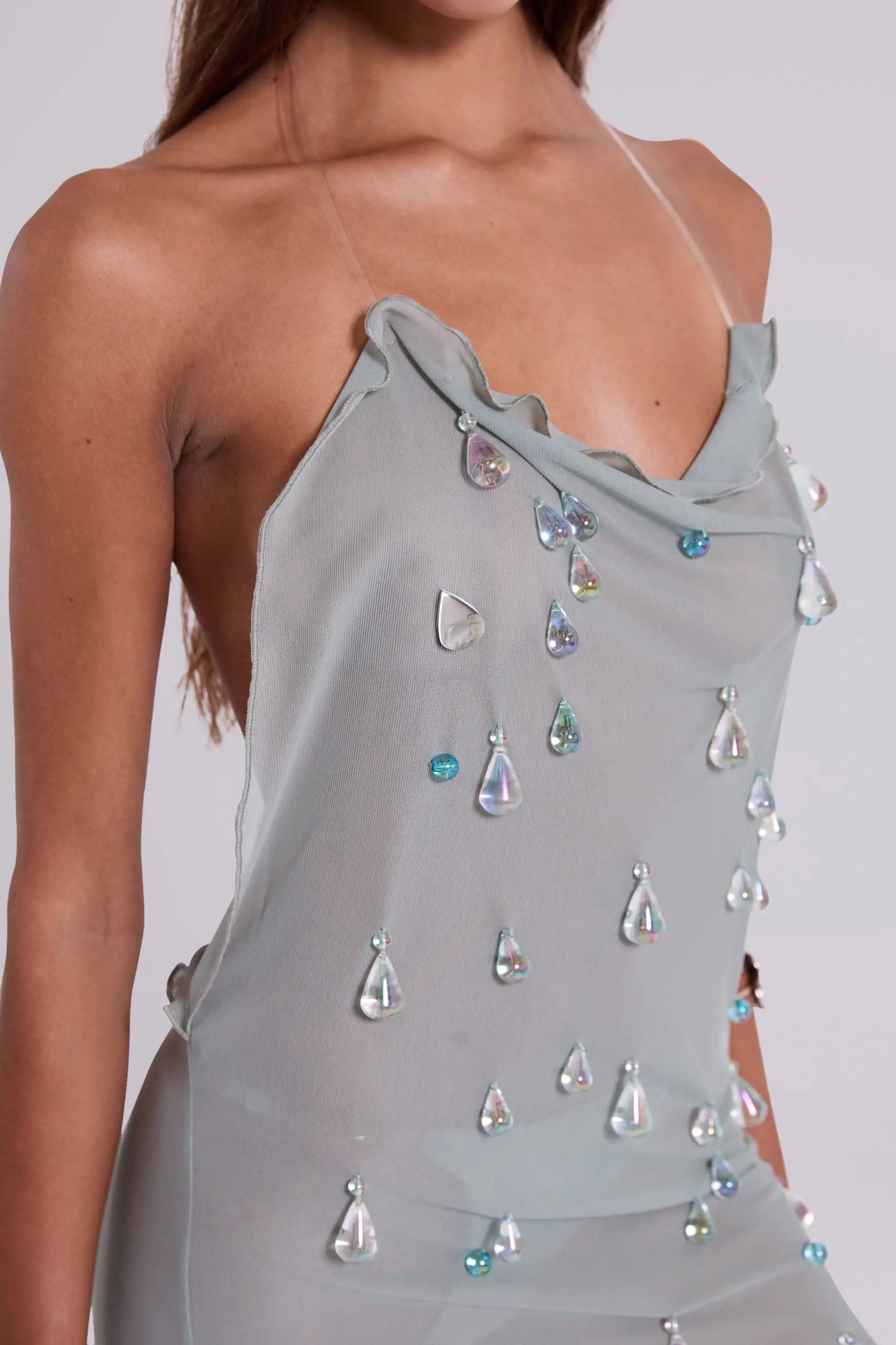 Droplet Bandage Mini Dress - Deep V Beach Cover-Up