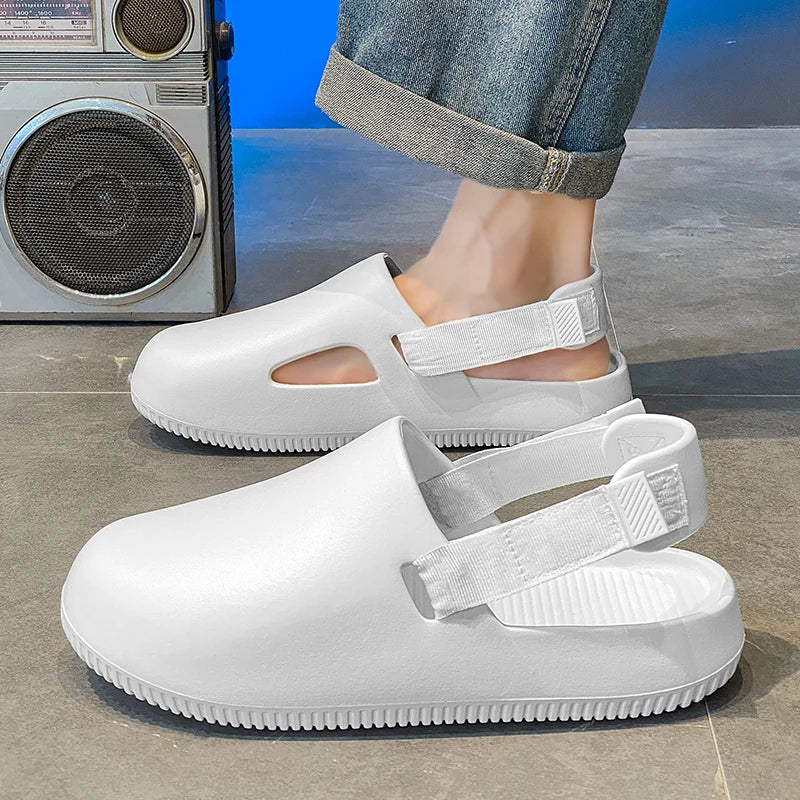 Men's Slippers Platform Outdoor Beach Sandals Clogs Quick Dry Non-Slip Indoor Home Slides Loafers