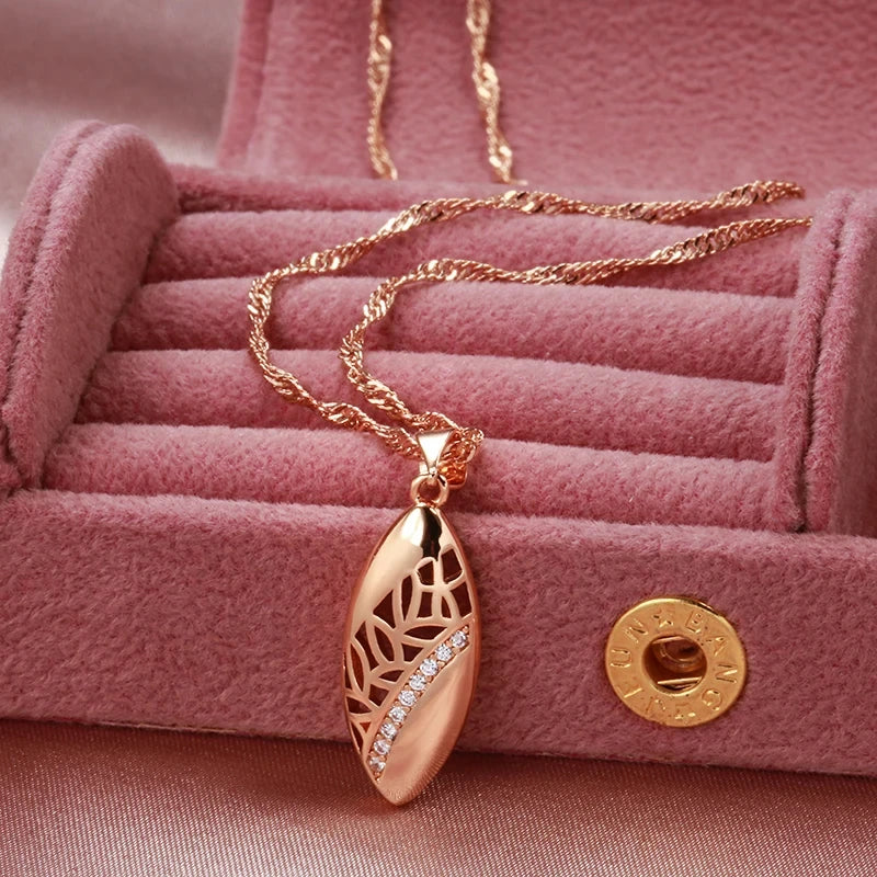 Ethnic  Pendant Necklace For Women 585 Rose Gold Colour