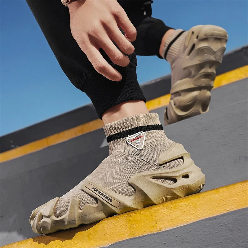 Men's Sports Mesh Slip On Comfortable High Top Shoes Sneakers