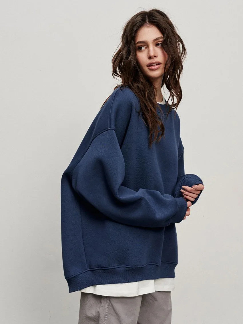 Women's Oversized Loose Pullover Fleece Sweatshirt