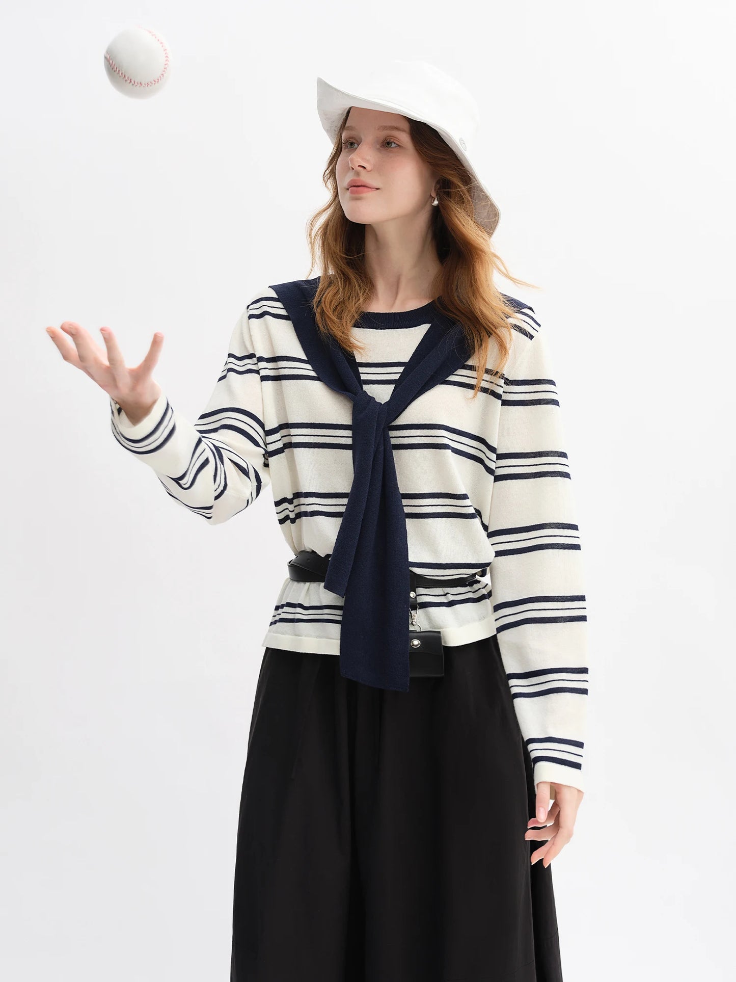 Women's Autumn Long Sleeve Shirt & A-Line Skirt Set