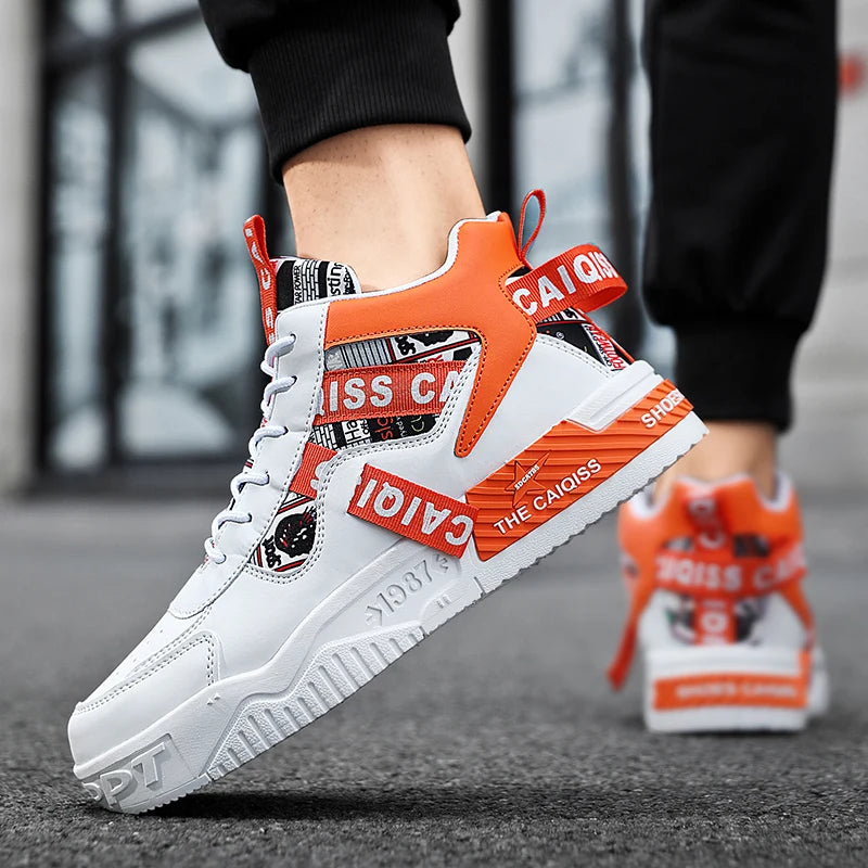 Platform Vulcanized High-Top Sneakers - Unisex Sports Shoes