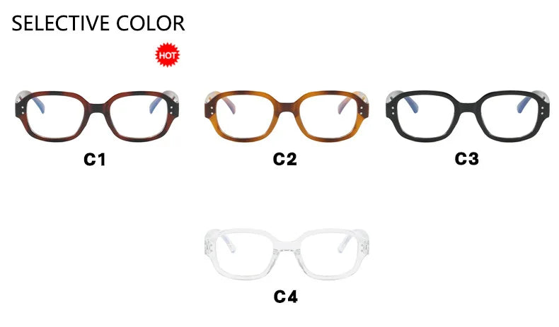 Retro Oval Glasses Frame - Modern Concave Design for Women
