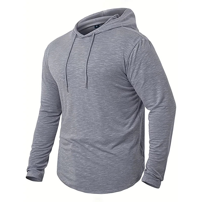 Men's Hooded Sweatshirt - Solid Colour Loose Fit Streetwear Hoodie