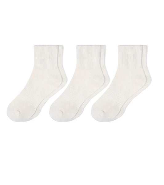 Unisex 3 Pairs Mid Calf Socks Moisture Wicking Comfortable Athletic Socks