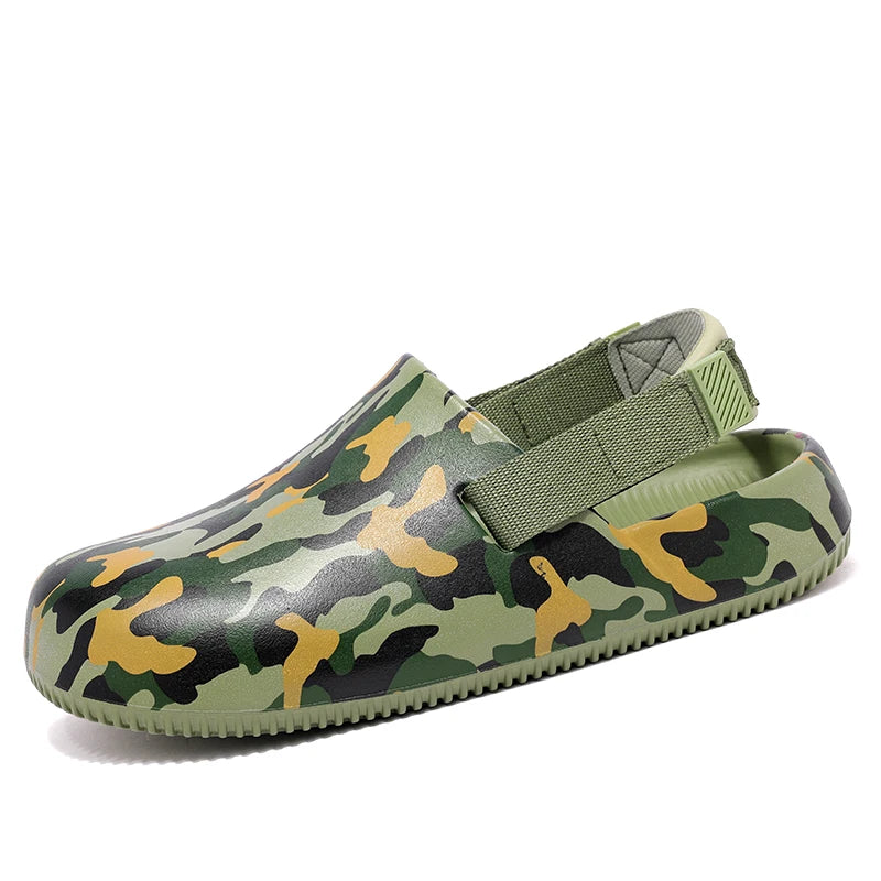 Men's Summer Slippers Sandals Camouflage  Clogs Beach Slippers Flip Flop Casual Slides