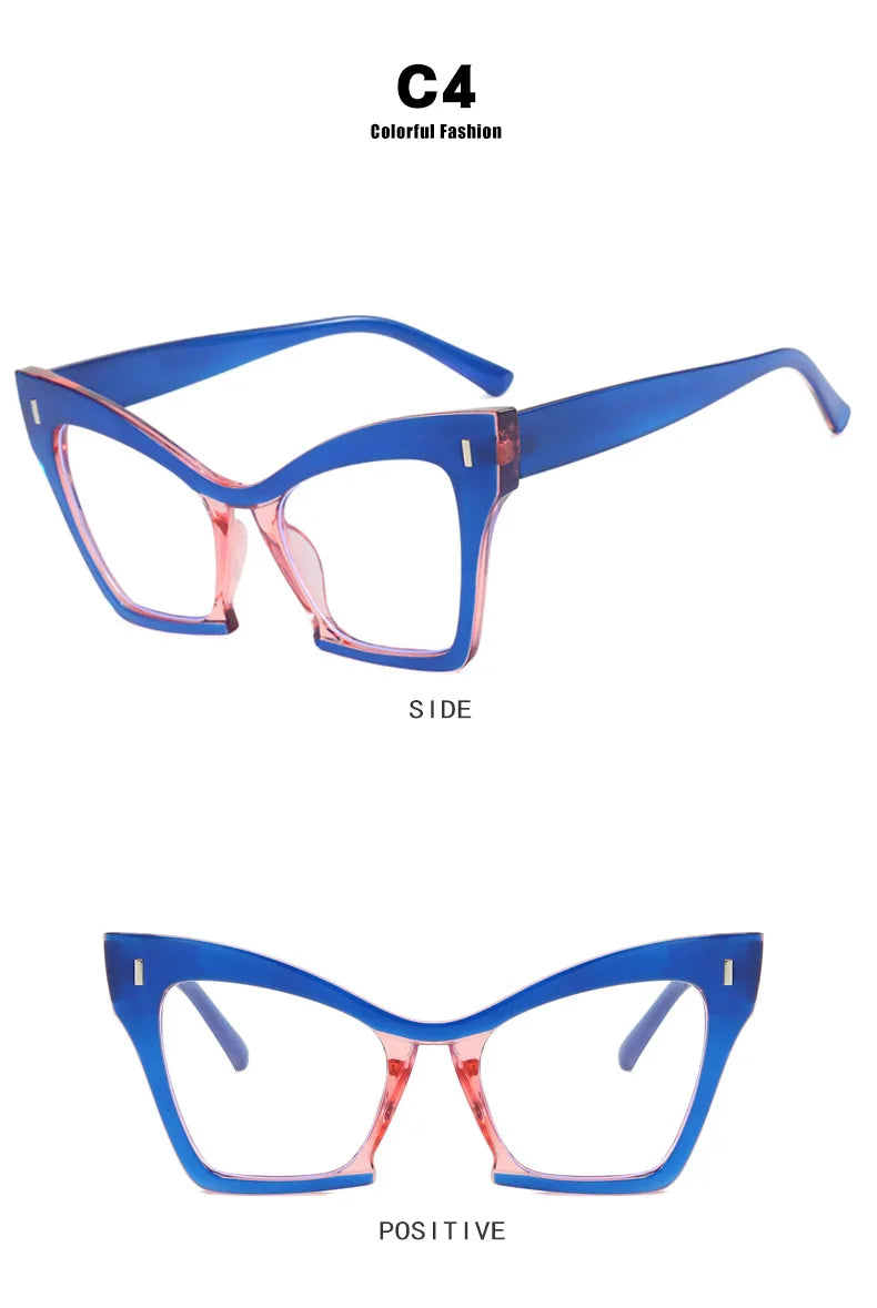 Retro Large Frame Blue Light Blocking Glasses for Women
