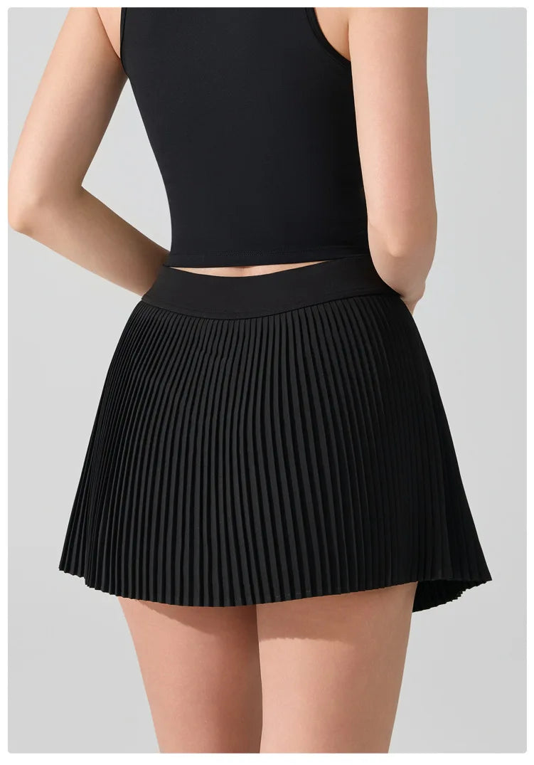 Women's Tennis Skirt with Pockets - 2-in-1 Athletic Skort for Sports