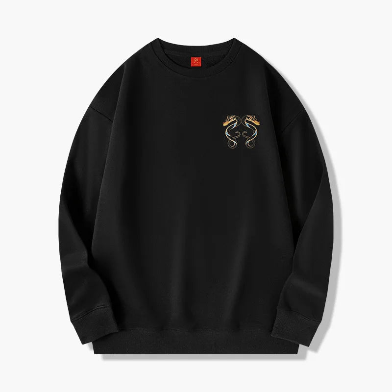 Snake Embroidery Crew Neck Sweater