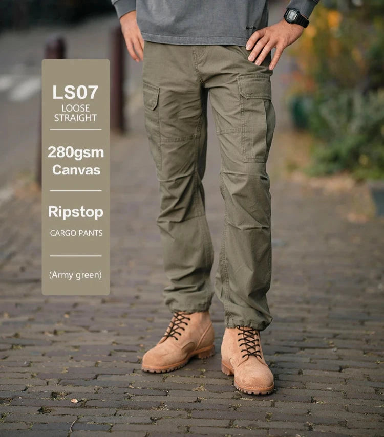 Men's Military Cargo Ripstop Lightweight Cotton Stretch Trousers