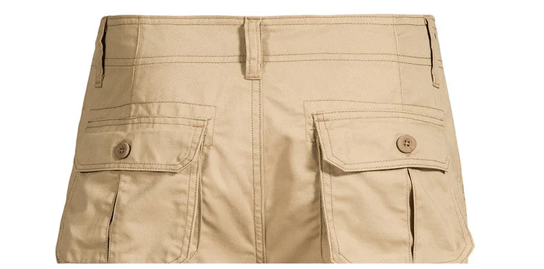 Men's Cotton Cargo Shorts - Multi Pocket Knee Length Summer Shorts