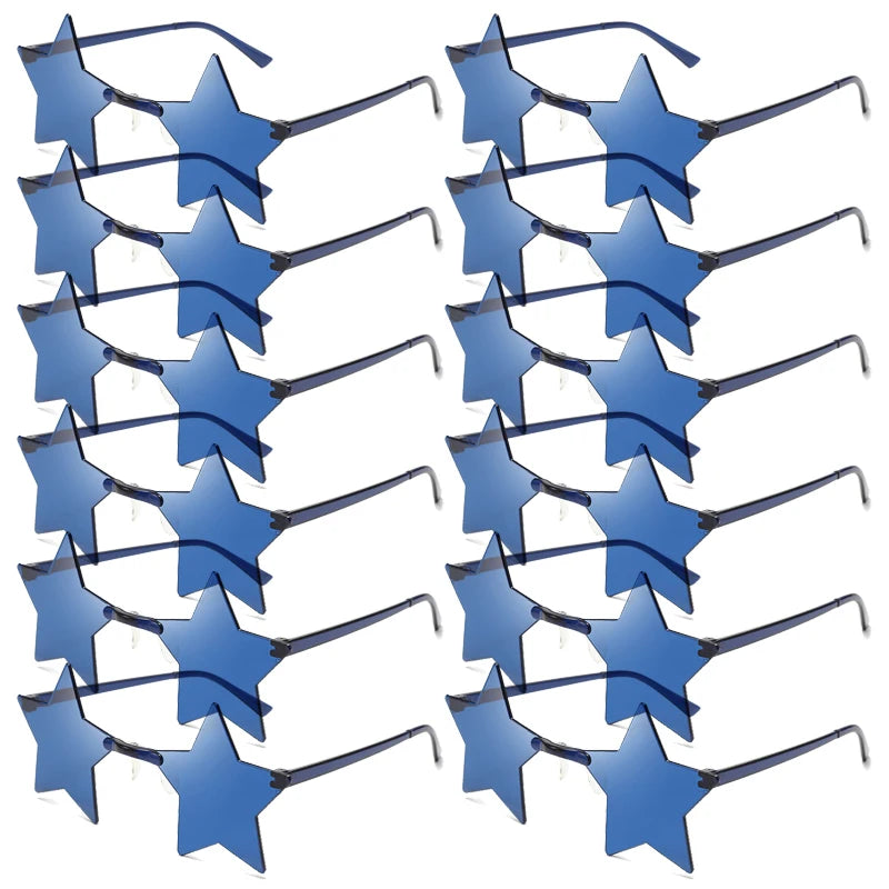 Women's 12/16 Pack Rimless Star Shaped Sunglasses Set