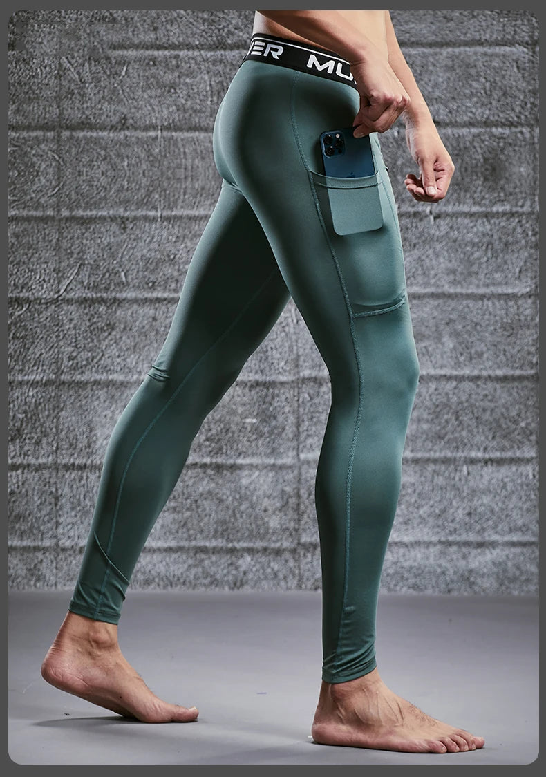 Men's Compression Sweatpants Tights Sport Pants for Gym Fitness Running Joggings Workout Trousers Dry Fit Leggings