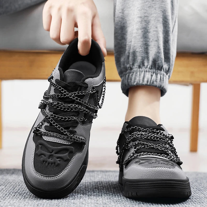 Men's Metal Chains Skateboard Sneakers