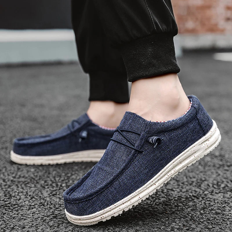 Men's Canvas Slip-On Sneakers - Breathable Skateboard Loafers