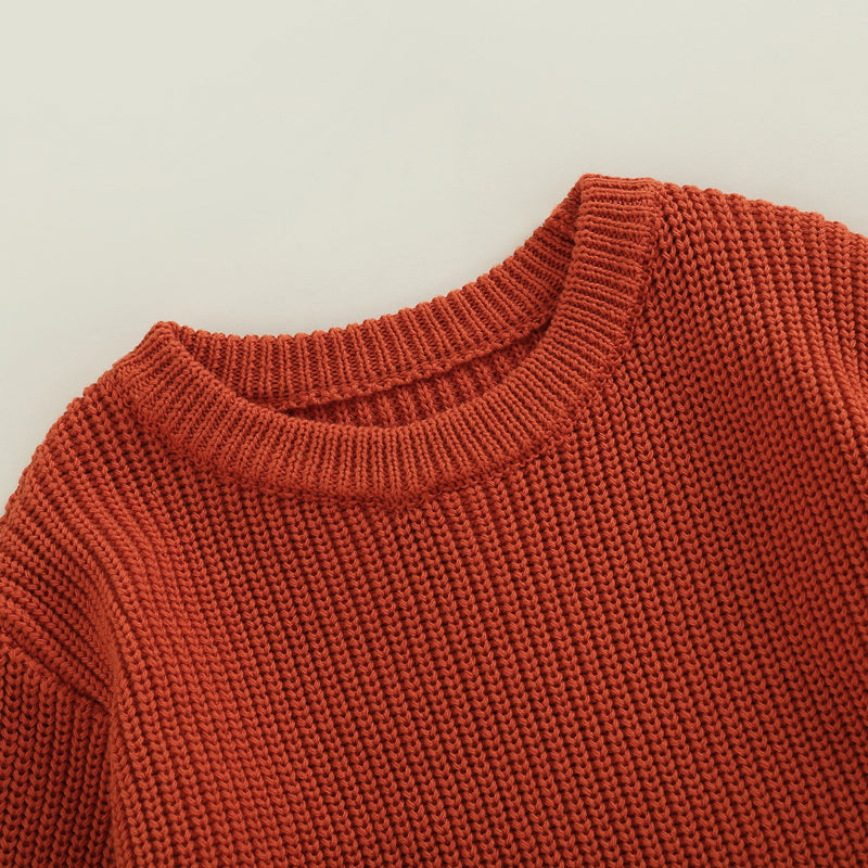 Baby Sweater Romper - Solid Knitted Long Sleeve Pullover Jumpsuit