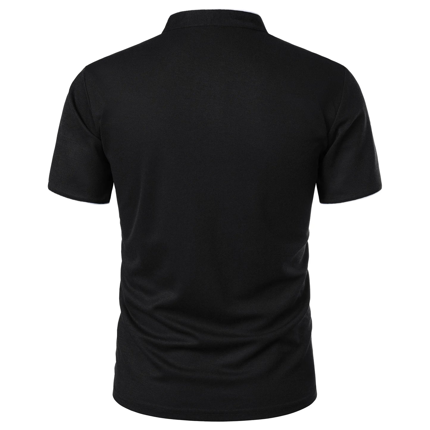 Men's Summer Short Sleeve Stand Collar Smart Casual Slim Fit Lightweight T-Shirt