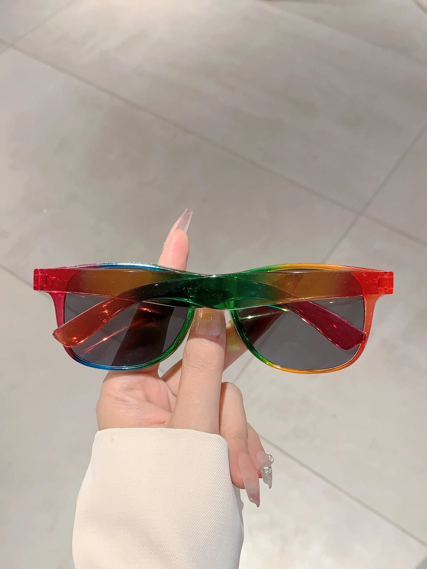 Rainbow Sunglasses Set - 12 Pairs Retro Square Fashion Decoration Eyewear Collection