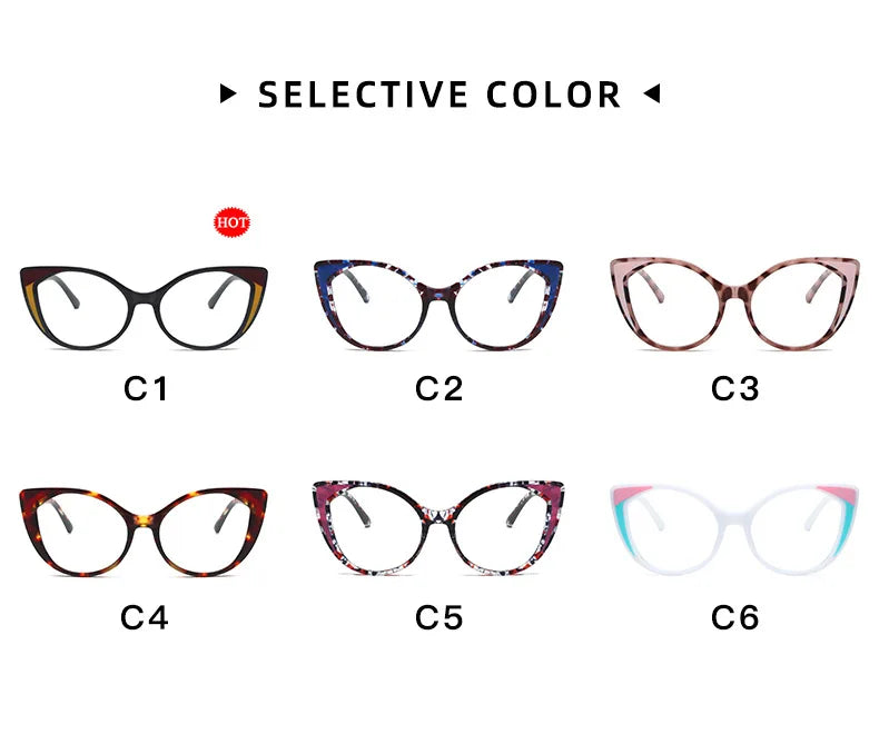 Cat Eye Blue Light Blocking Glasses - Large Frame Fashion Eyewear for Women & Men