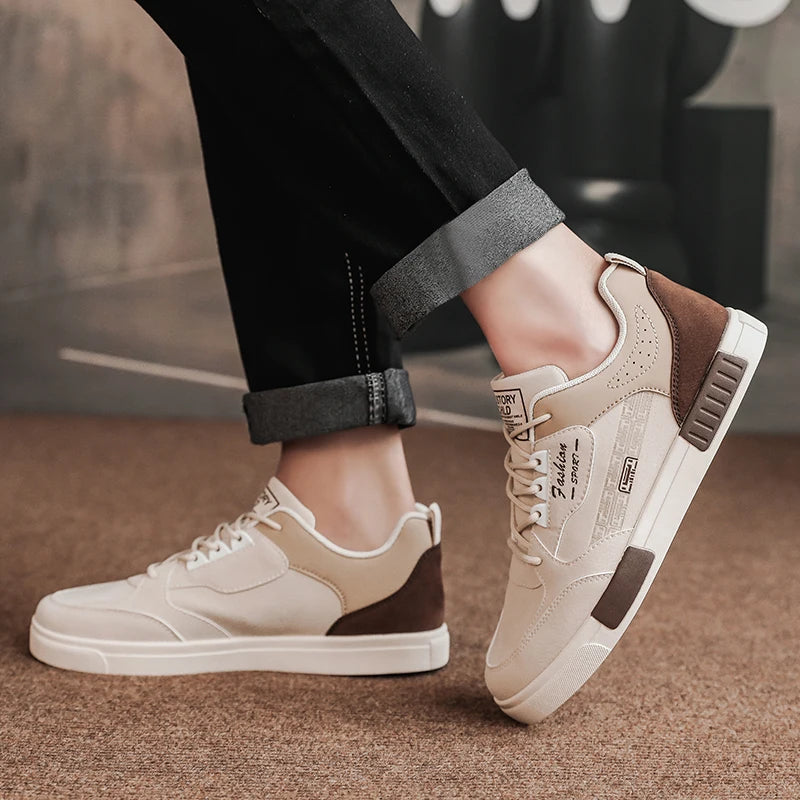Men's Casual Flat Sneakers - Simple Design Trainers