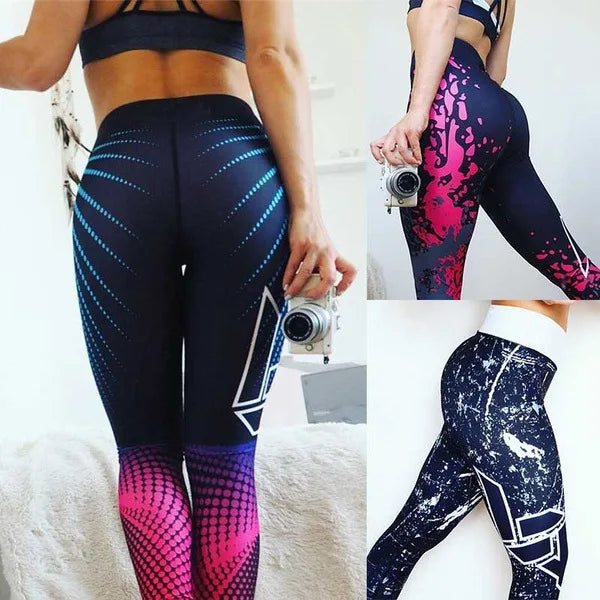 Women Digital Print Workout High Waist Push Up  Fitness Leggings