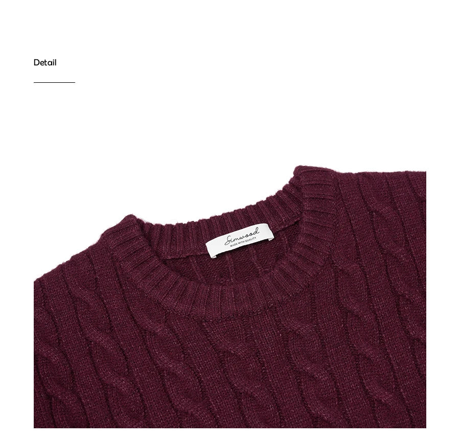 Men's Cable-Knit Thick Vintage Warm Knitwear Pullover Knit Jumper Sweater