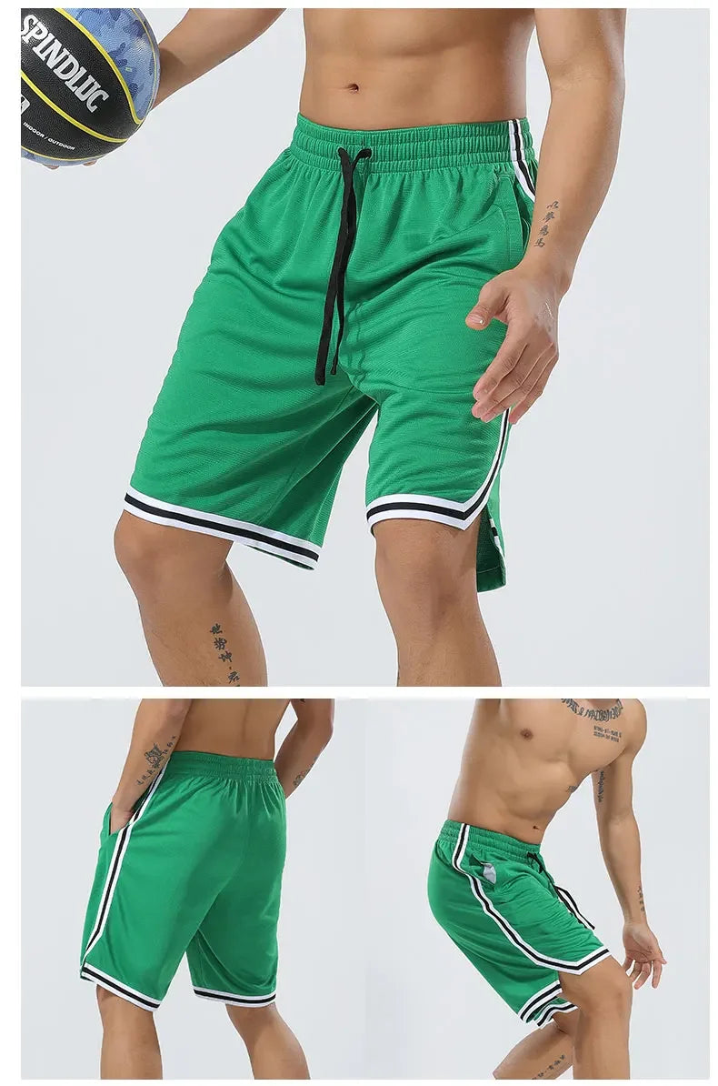 Men's Jogging Sweatpants Fitness Training Short Bodybuilding Lightweight Loose Fitting Lace Up Gym Basketball Shorts