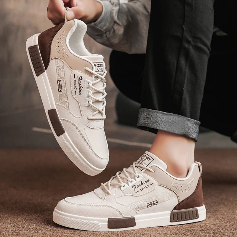 Men's Casual Flat Sneakers - Simple Design Trainers
