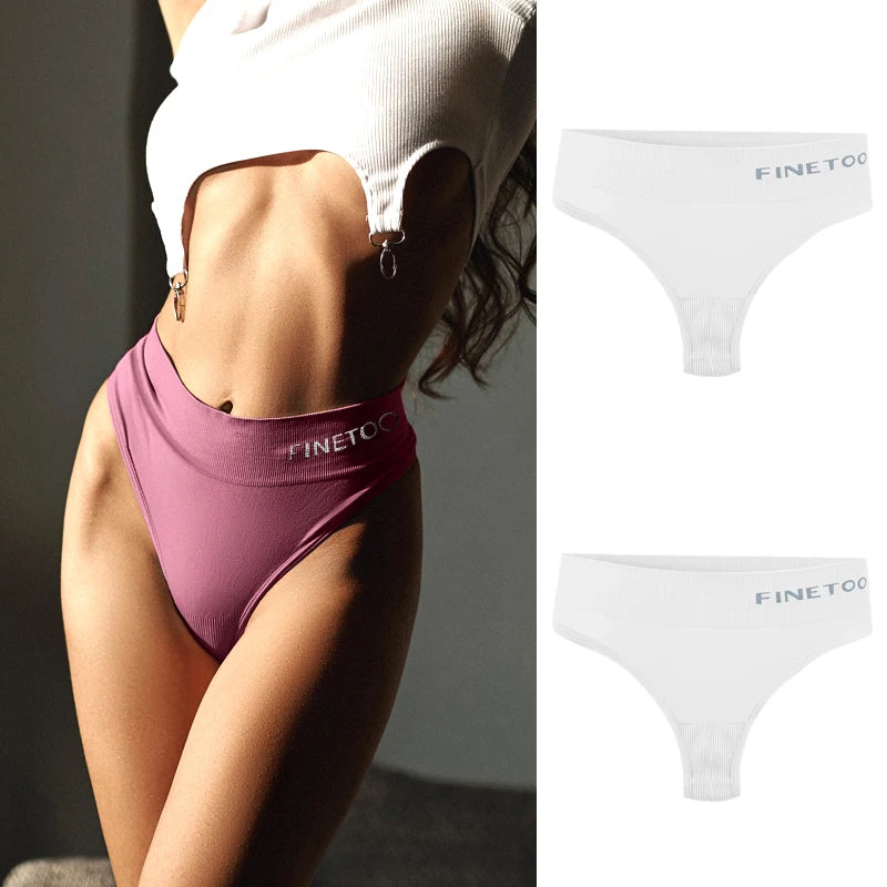 Seamless High Waist Thongs - 2 Pack Plus Size Underwear