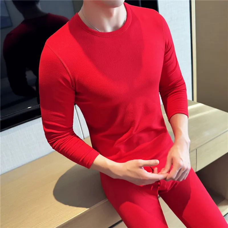 Men's Thermal Underwear Set - Long Johns Elastic Slim Fit Comfortable Top and Pants Set