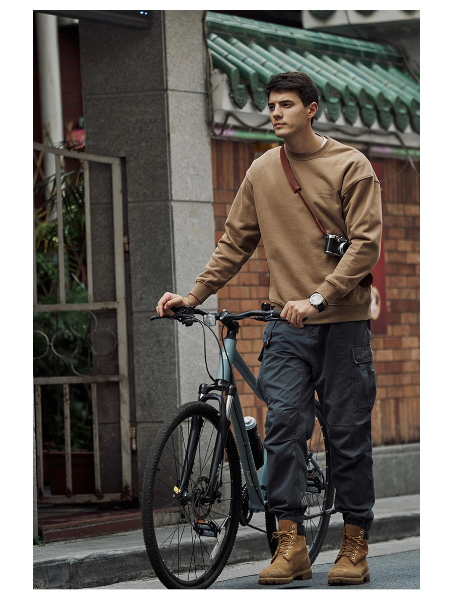 Men's 390g Carbonized Compact Spinning Fabric Pullover Sweatshirt