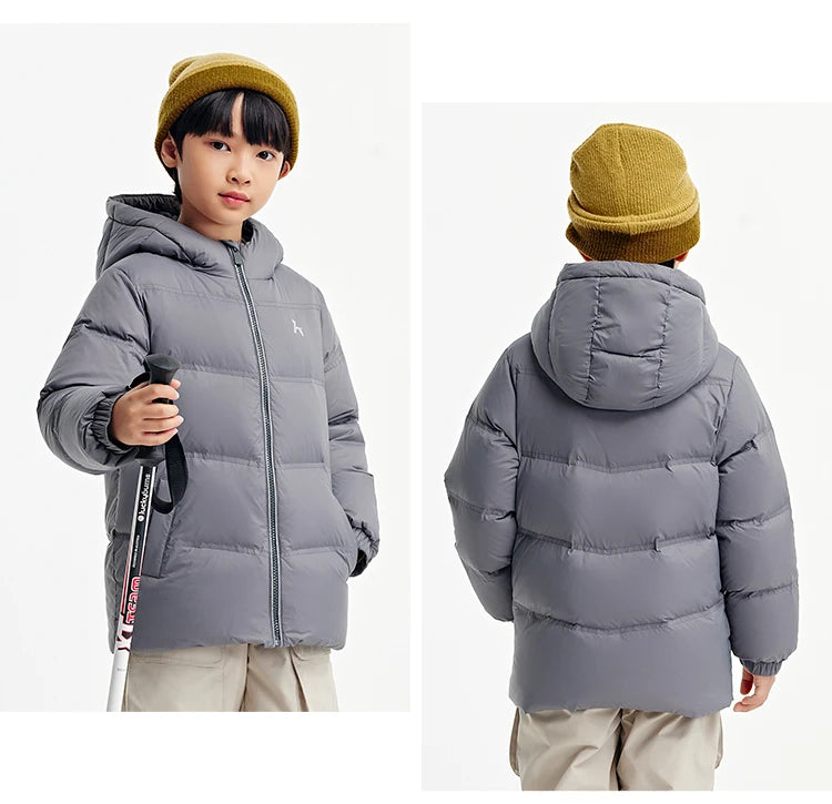 Children's Three-Proof Down Jacket - Hooded Winter Coat with Print