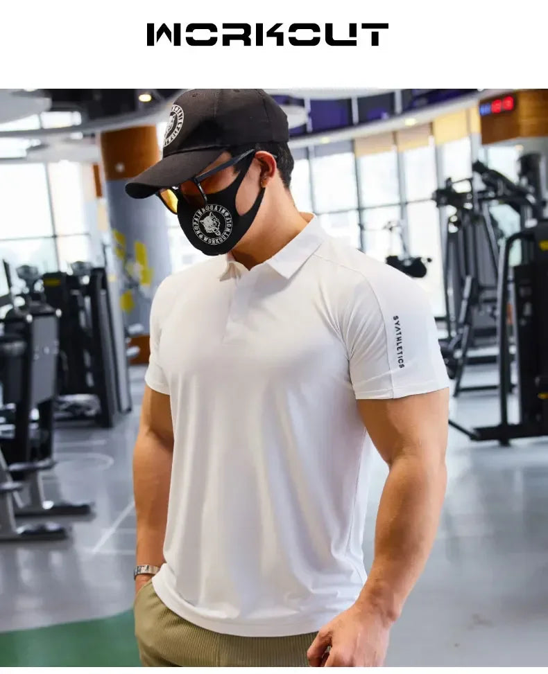 Men's Running Top Muscle Fit Short Sleeve Jogging Compression Fitness Workout T-shirt