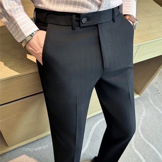 Men's Elastic Waist Suit Trousers
