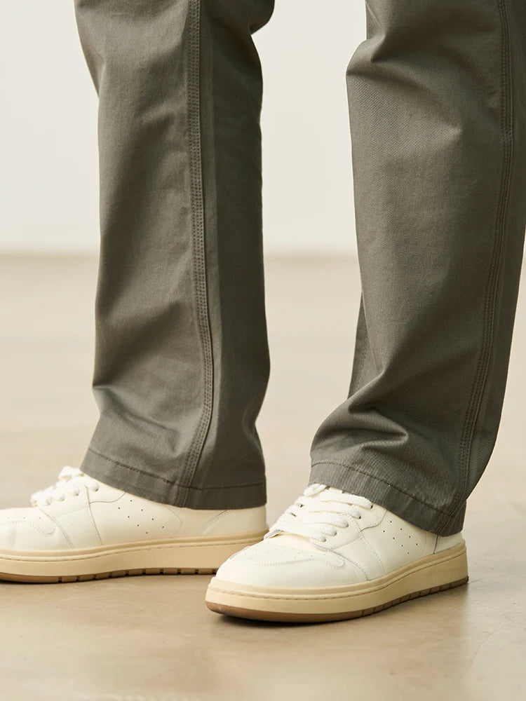 Cotton Chinos Pants - Loose Straight Casual Trousers for Men