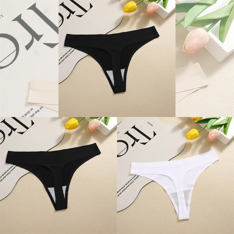 Women's Seamless Satin Thong 3-Pack