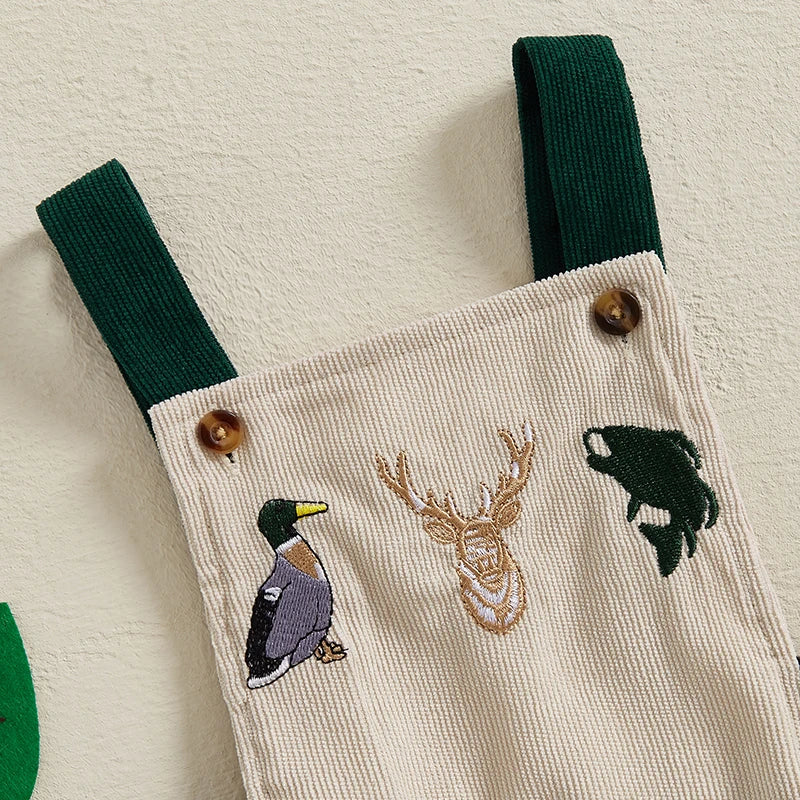 0-18M Baby Boys Romper Summer Sleeveless Square Neck Animal Embroidery Camouflage Print Newborn Overalls