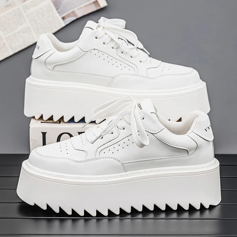 Men's Platform Skateboard Vulcanized Lace Up Sneakers