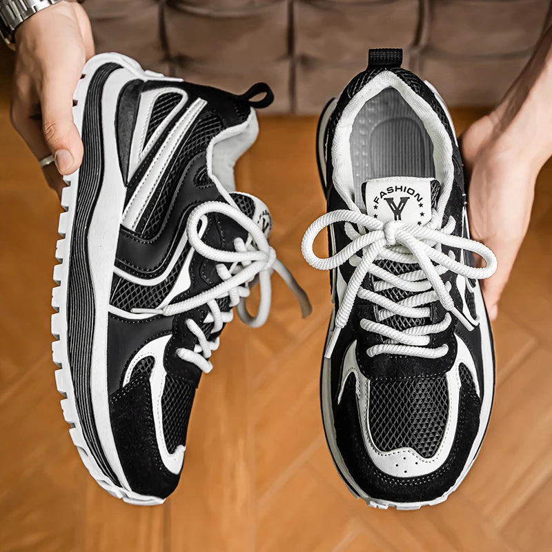 Men's Platform Vulcanized Sneakers - Breathable Tennis Sports Shoes