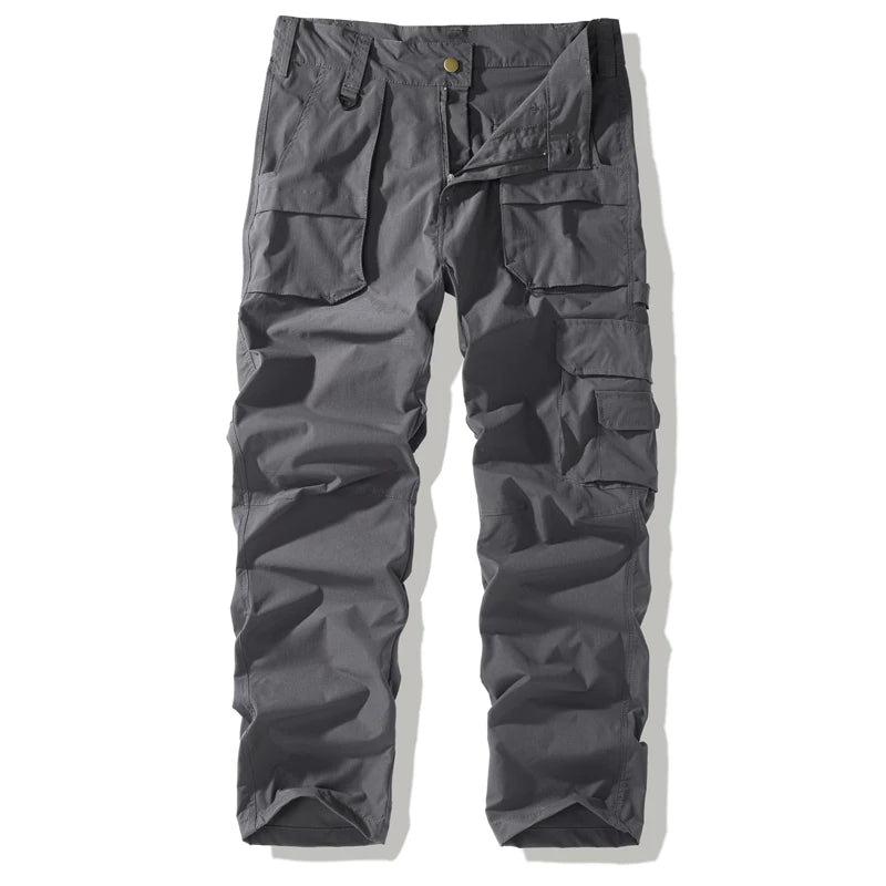 Men's Multi-Pocket Cargo Pants - Loose Straight Fit Casual Trousers
