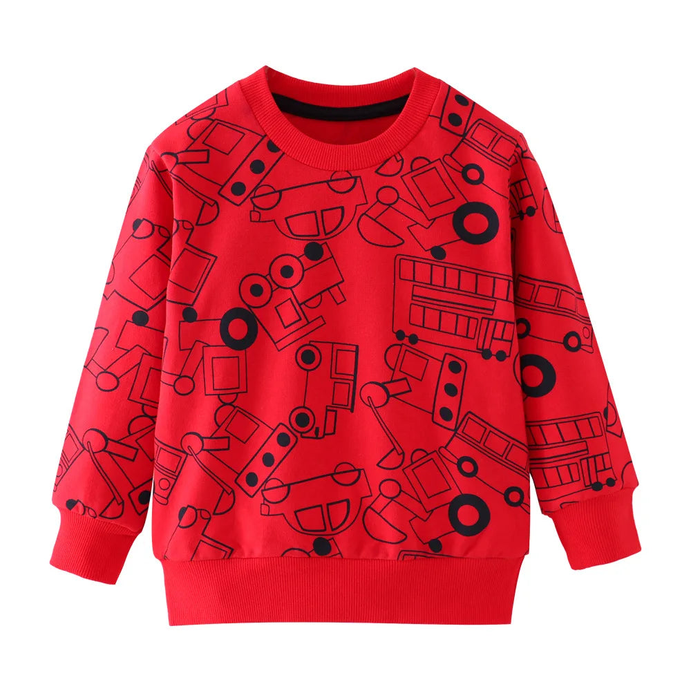 Boy's Cartoon Print Long Sleeve Toddler Children's Sweatshirt