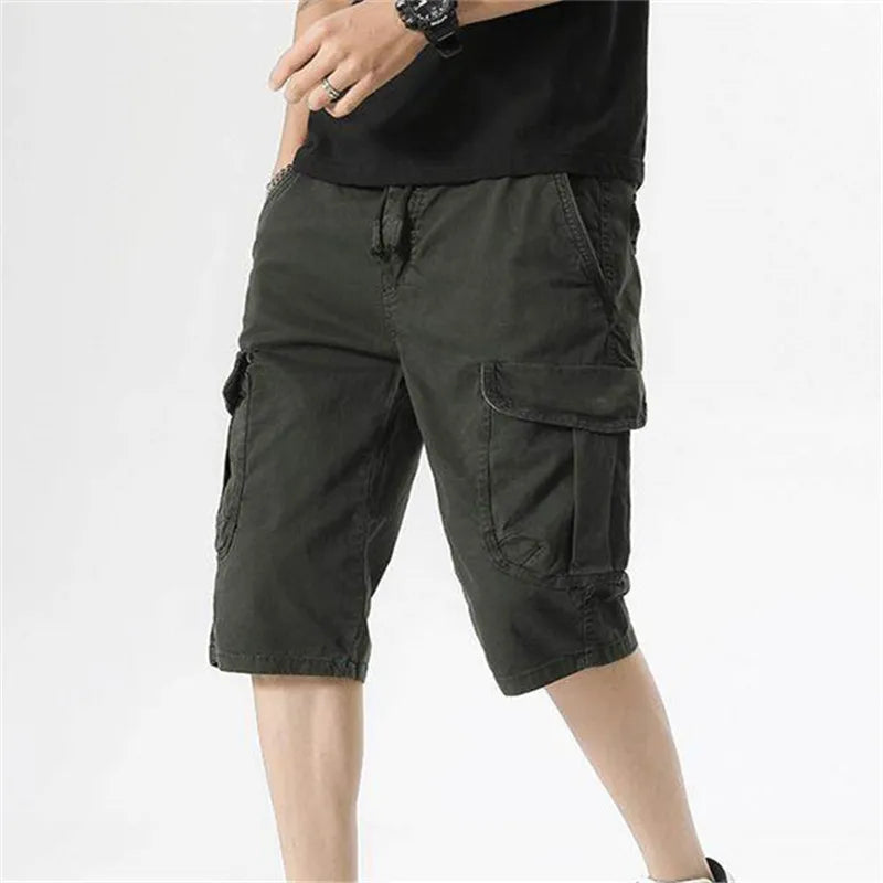 Men's Cargo Summer Cotton Multi Pocket Loose Causal Shorts
