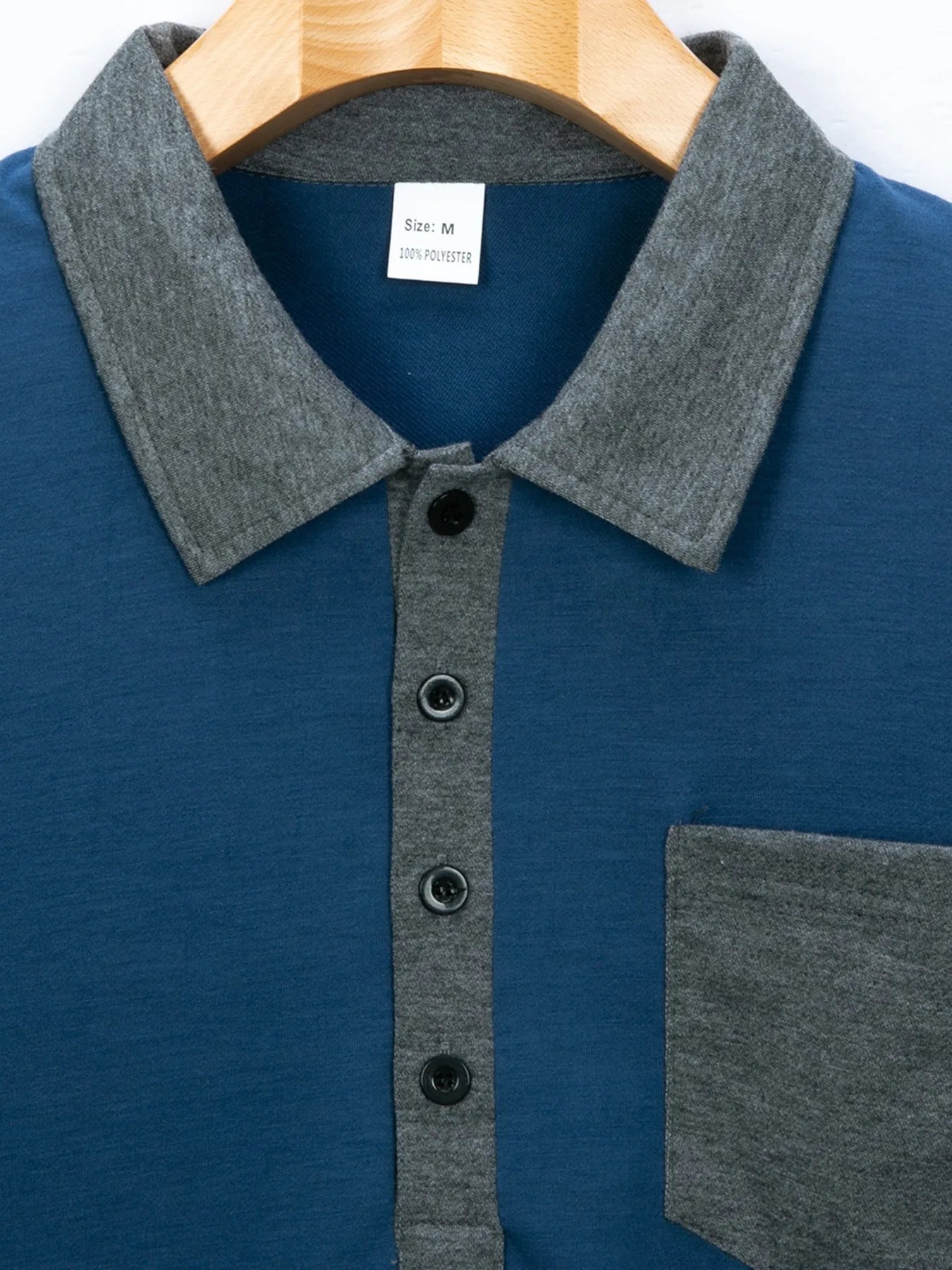 Men's Summer Short Sleeve Patchwork Turn Down Collar Smart Casual Polo Shirt