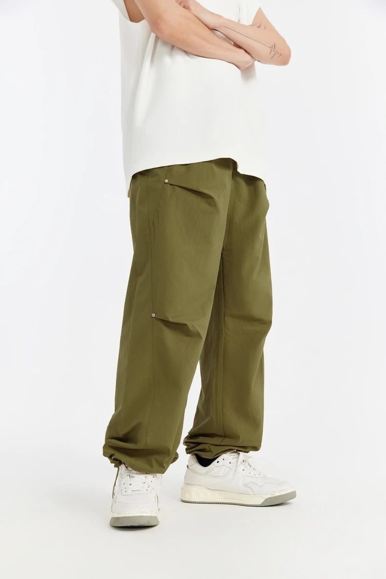 Men's Double-Pleated Cargo Pants Trousers