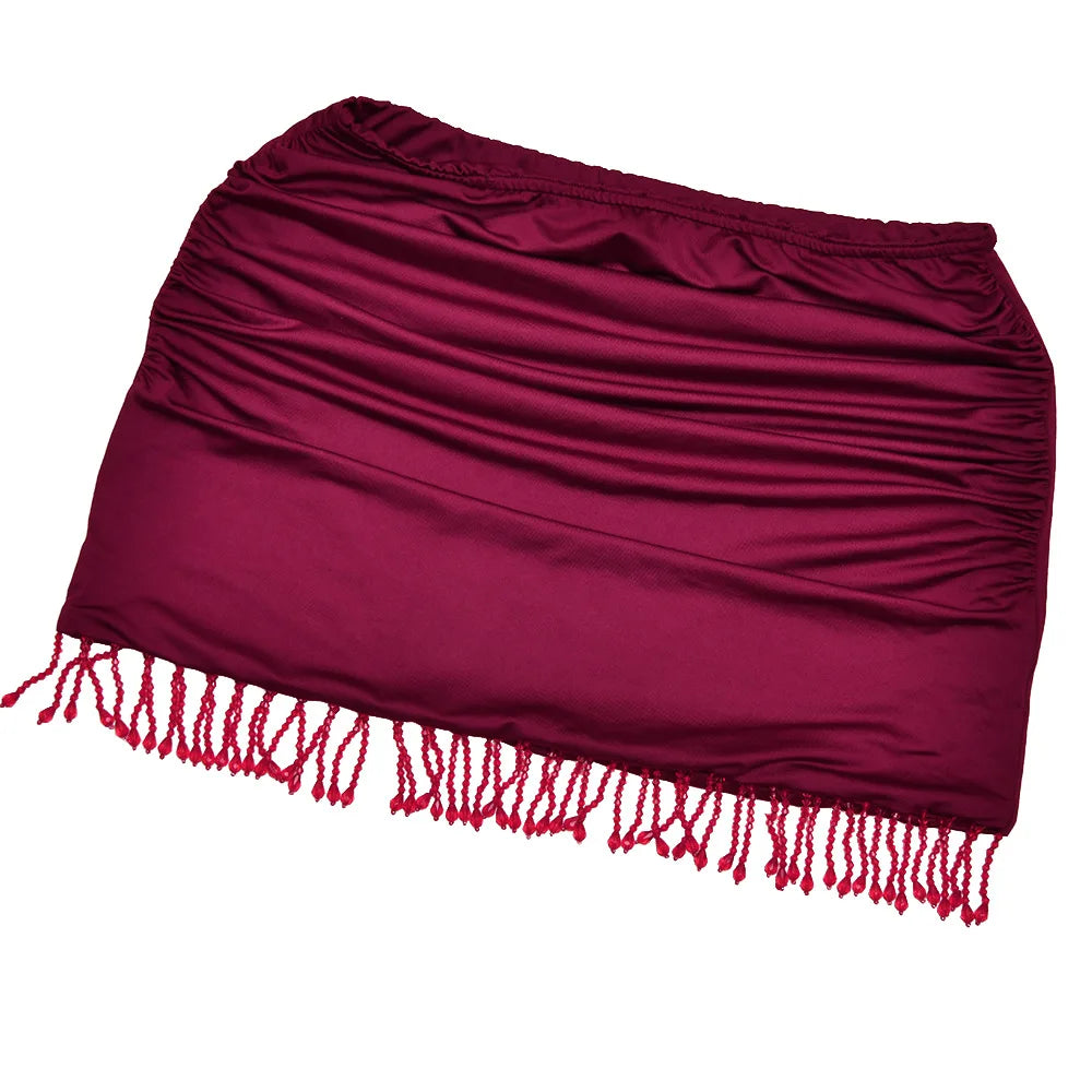 Women's Elegant Ruched Draped Halter 2 Piece Set - Top & Mini Skirt