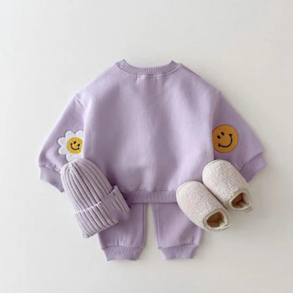 Children's Baby, Girls Boys Pullover Sweatshirt Top and Pant 2PCS Set